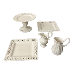 Vintage Cream/Ivory Lace Dessert Set by Godinger - 5 Pieces