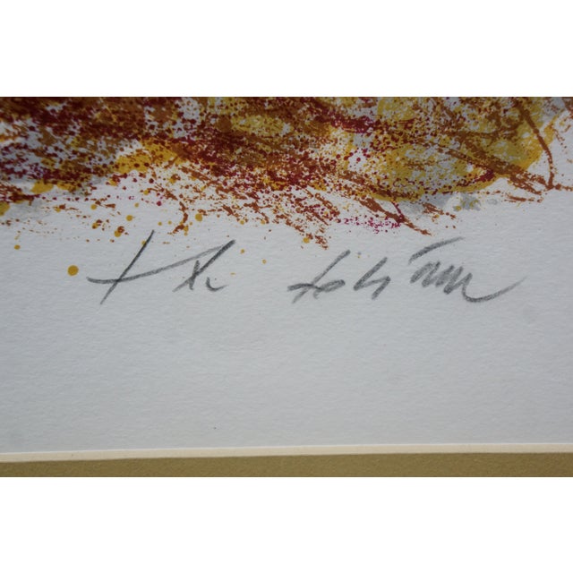 Brown 1983 Theo Tobiasse Immense Femme Heart of Men Abstract Hc Lithograph 50" For Sale - Image 8 of 14