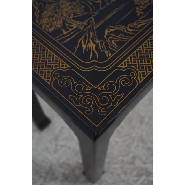 Chinese Black & Gold Decorated Console Table For Sale - Image 4 of 14