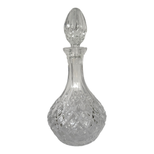 1980s Royal Limited Czech Republic Cut Lead Crystal Decanter With Stopper
