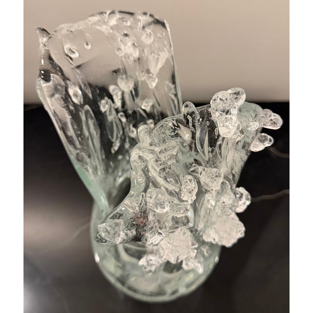 Sculptural “Dual Wave” Art Glass Vase by Studio a / Global Views For Sale - Image 14 of 15