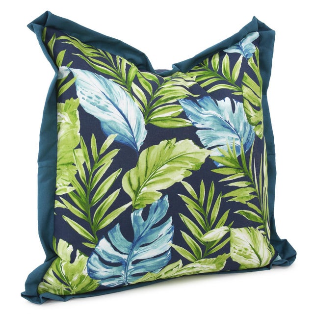 The bold foliage of the split leaf philodendron was the inspiration for this printed fabric named Cardoon Indigo. Mixed...