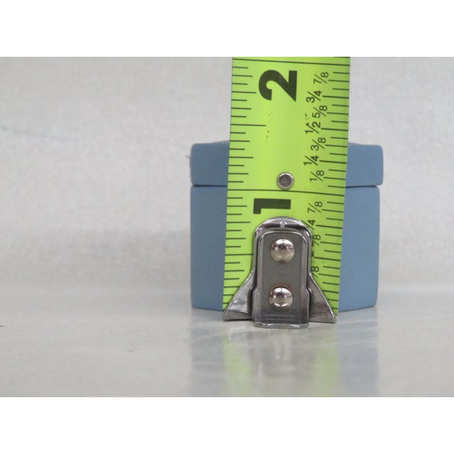 Wedgwood Jasperware Blue Octagon Cameo Ring Dish Jewelry Pill Box With Lid For Sale - Image 9 of 13