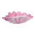 Vintage Murano Pink and Silver Foil Clam Shell Coiled Large Glass Bowl, Signed For Sale