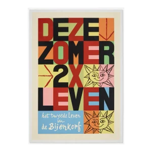 Rare Dutch Lithographic Promotional Poster for "Deze Zomer 2x Leven" (Ca 1955)