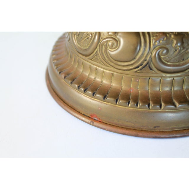 Vintage Brass Urn Vase With Dragon Handles For Sale - Image 10 of 12