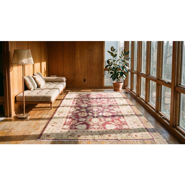 19th Century Turkish Oushak Ghiordes Carpet ( 6' x 9'5" - 183 x 267 ) For Sale - Image 14 of 15