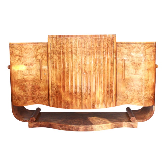 Walnut Cocktail Sideboard, 1930s For Sale