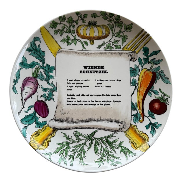 1950s Set of 4 Piero Fornasetti Recipe Plates, 1950’s For Sale - Image 5 of 10