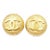 Chanel Vintage Gold Plated CC Matte Texture Large Clip on Earrings - 2 Pieces For Sale