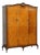 Burr Walnut Triple Wardrobe with Queen Anne Legs For Sale