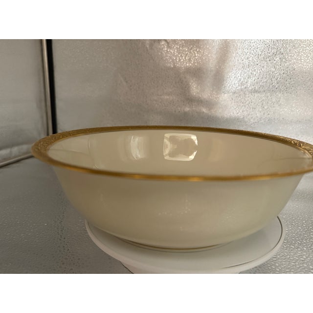 Early 1900s Hutschenreuther 7 Piece Set Cream Gold Margarete Round Serving Platters Bowls For Sale - Image 14 of 14
