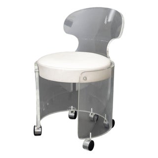 Philippe Starck Style Lucite Vanity Chair For Sale