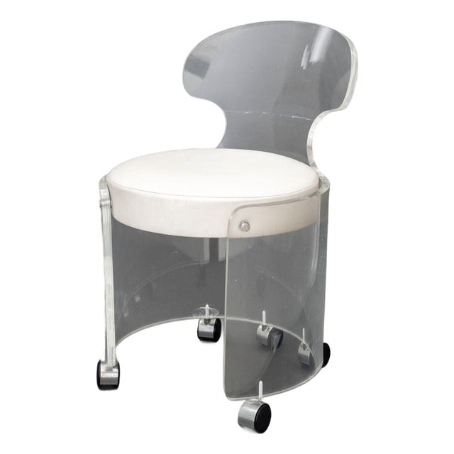 Philippe Starck Style Lucite Vanity Chair For Sale