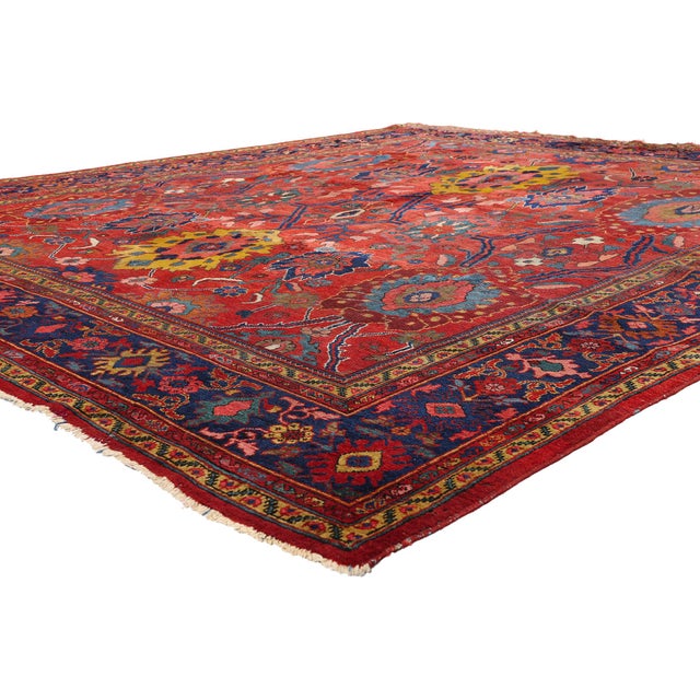 79669 Antique Persian Mahal Rug, 09'05 x 10'09. The Safavid Garden: A Late 19th Century Persian Mahal Masterpiece of...