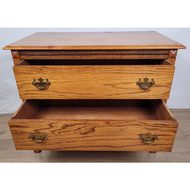Vintage Country Farmhouse Rustic Chest of Drawers in Oak Carved, 1980 For Sale - Image 6 of 17