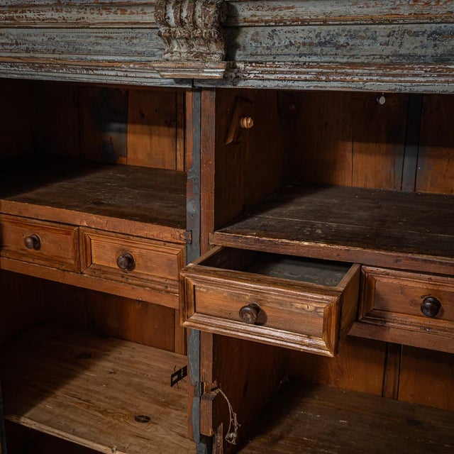 Light Blue Painted Provincial Wardrobe, 18th Century For Sale - Image 9 of 13