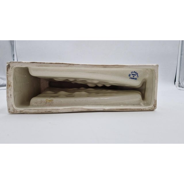 1940s Art Deco Bookends Depicting Panthers in Craquele Ceramic by Charles Lemanceau for Saint Clement, France, 1940s, Set of 2 For Sale - Image 5 of 11