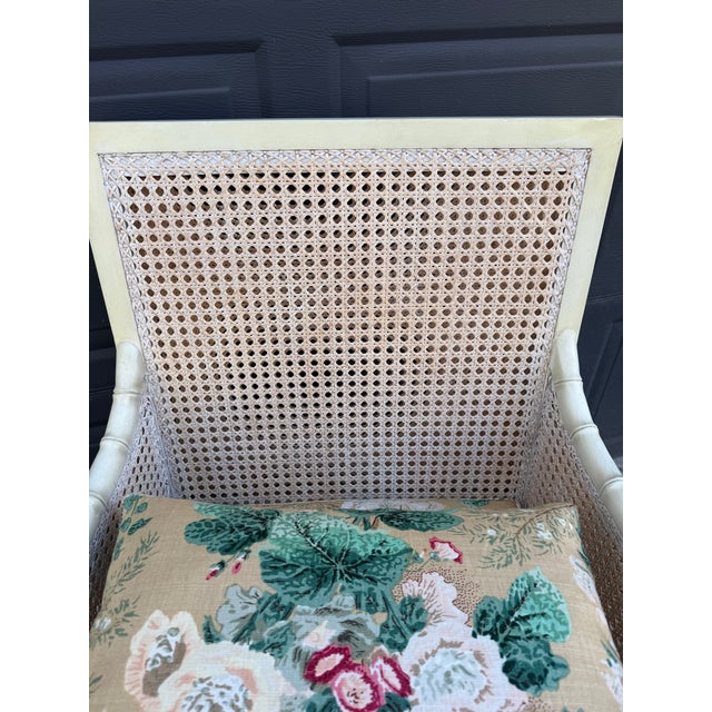 1990s Palecek Faux Bamboo Cane Chair For Sale - Image 15 of 15