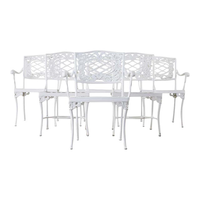 Set Of Six Brown Jordan Neoclassical Aluminum Garden Chairs Chairish