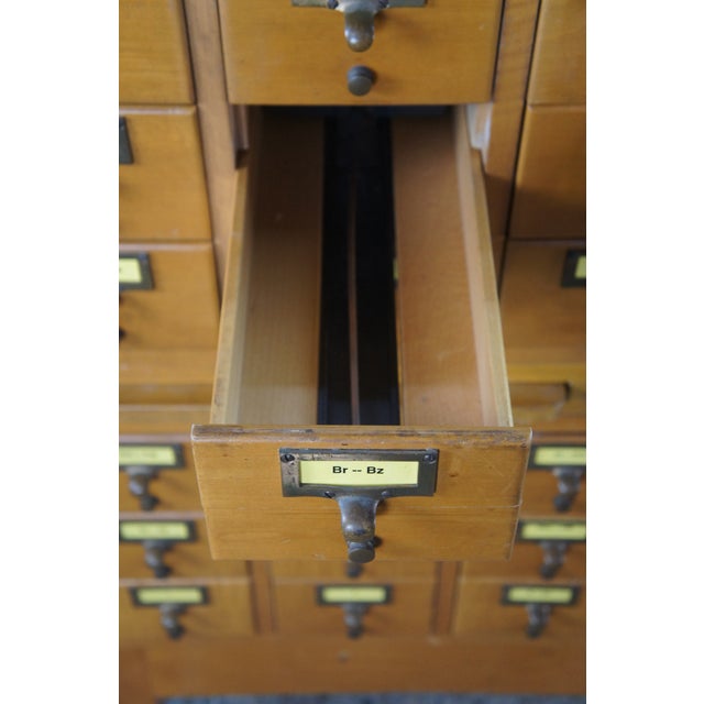 Mid 20th Century Globe Wernicke 30 Drawer Index Card Library File Catalog Cabinet 47" For Sale - Image 9 of 15