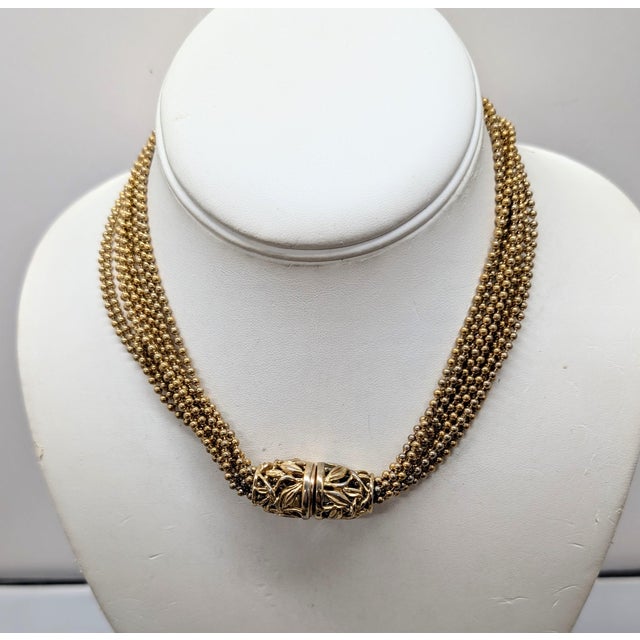 Vintage 1979 Signed Napier Ad Piece Goldtone Torsade Necklace For Sale - Image 10 of 14