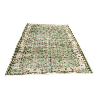 Vintage Hand Knotted Turkish Rug - 74"x102" For Sale