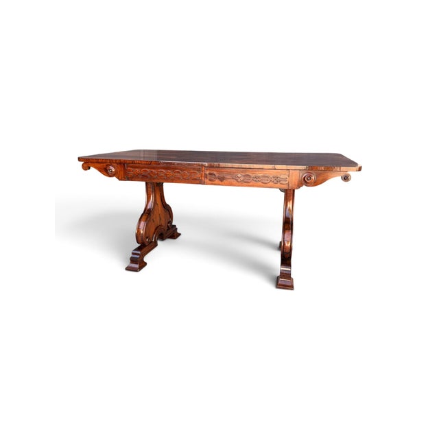 English Regency Rosewood Sofa Table / Partners Desk, Circa 1820 For Sale - Image 4 of 11