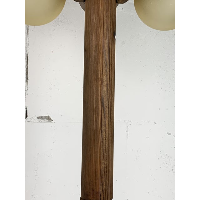 Mid-Century Brutalist Oak Floor Lamp with 4 Spheres from Temde Leuchten, 1970s For Sale - Image 16 of 18