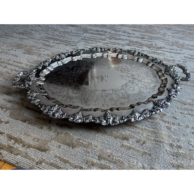 Barbour Silver Plate Wine Serving Tray For Sale - Image 13 of 16