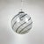 Mid-Century Modern Murano Tessuto Swirl Glass Globe Pendant Lamp from Venini, 1970s, in Very Good conditions. Designed...