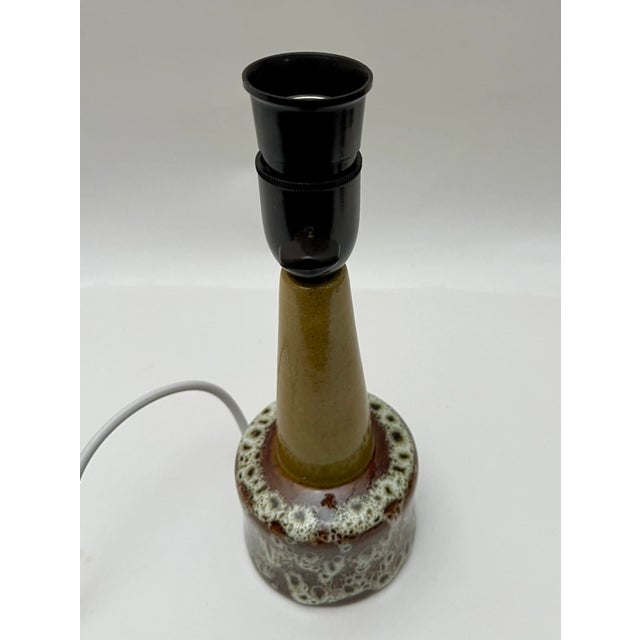 Brown Lava Style Table Lamp From p.m Ceramics, Denmark 1970s. For Sale - Image 8 of 12