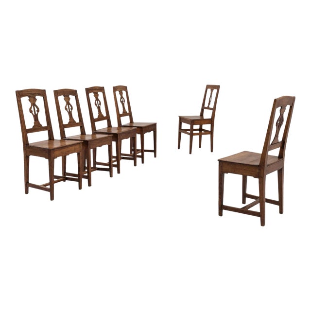 1900s French Oak Dining Chairs - Set of 6 For Sale