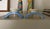 Striking pair of vintage Czech ceramic candlesticks featuring an architectural arched silhouette in soft blue and cream...