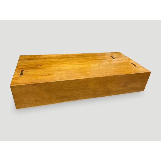 Andrianna Shamaris Modern Teak Wood Coffee Table For Sale In New York - Image 6 of 18