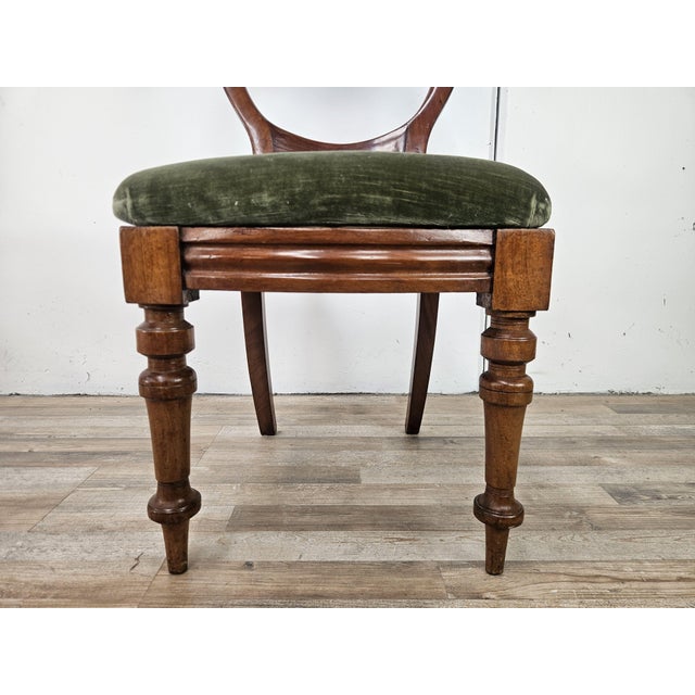 Late 19th Century Wood Chairs with Fabric Seats, Set of 4 For Sale - Image 16 of 18