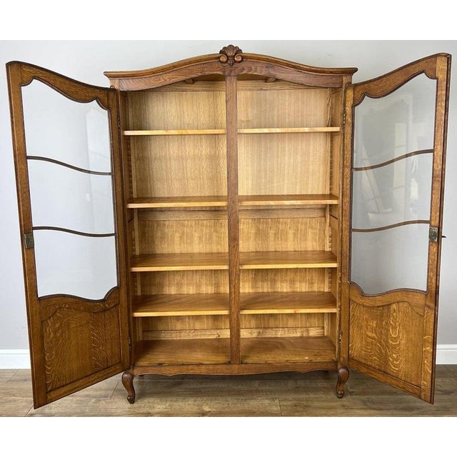 Vintage French Bookcase in Oak For Sale - Image 15 of 16