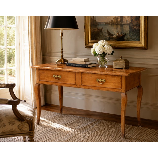 18th-Century French Provincial Louis XV Fruitwood Bureau Plat Writing Table, Circa 1760 For Sale In Los Angeles - Image 6 of 11