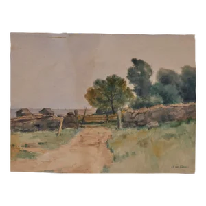 Watercolor Landscape Painting Signed J H Twachtman (1853-1902)