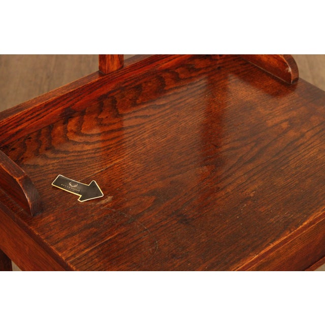 Brown Antique Arts & Crafts Oak Shaving Stand For Sale - Image 8 of 12