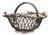 Hollywood Regency Wire Basket with Floral Decor, 1950s For Sale