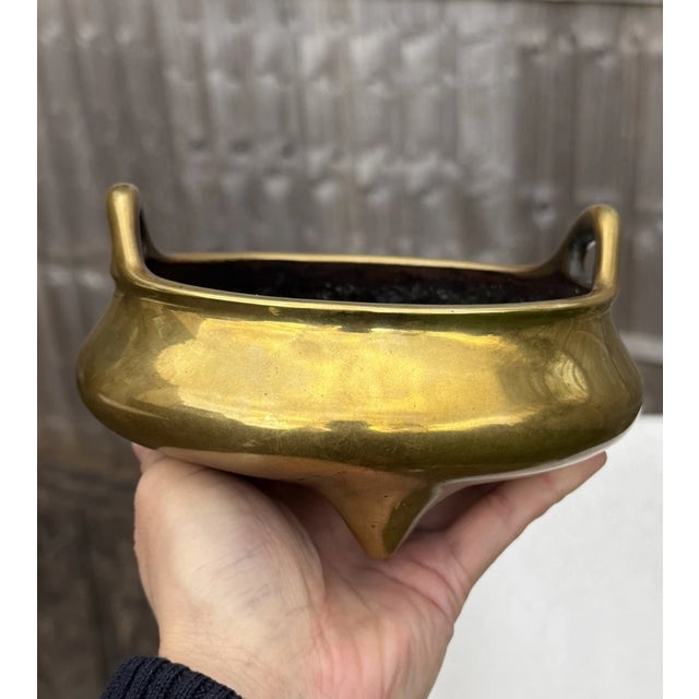 Asian Fine Antique Chinese 17th Century Bronze Censer Incense Burner - Qing Dynasty For Sale - Image 3 of 6
