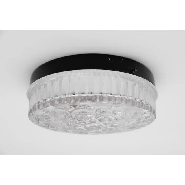 Small Round Clear Glass Flush Mount, Germany, 1960s For Sale - Image 11 of 11