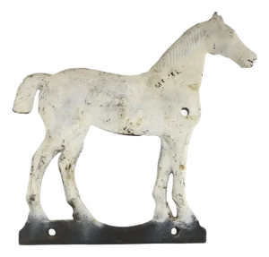 19th Century Windmill Weight Cast Iron Horse with White Paint