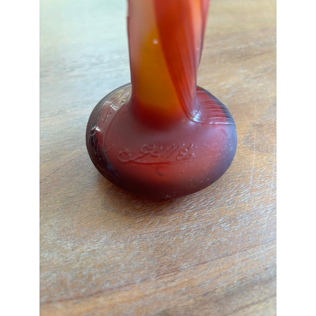 Late 19th Century Late 19th Century Gorgeous Multi-Layered Emile Galle Signed Stick Vase For Sale - Image 5 of 7