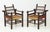 French Pair of Spindle Back Armchairs With Woven Seats For Sale - Image 3 of 12