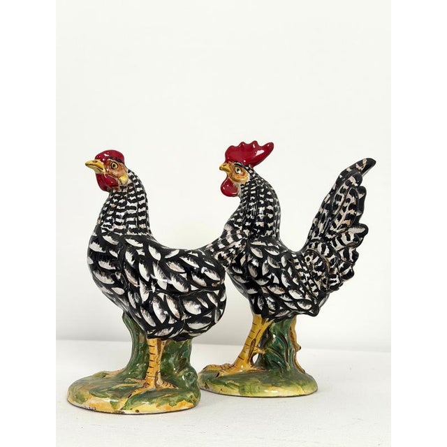 Mid-Century Modern Italian Farmhouse Pottery Chickens, 1960s, Set of 2 For Sale - Image 13 of 14