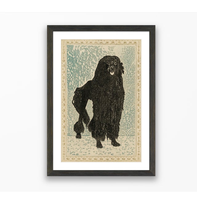 Atelier Aria Lumae Arts and Crafts Style Black Standard Poodle Dog Silhouette Geometric Lithograph Fine Art Gallery Board Print 18 X 24 For Sale - Image 10 of 15
