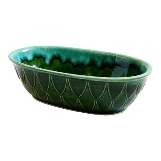 MCM Blue and Green Drip Glaze Planter Bowl by Judy of California For Sale