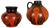 Red Black Pottery Vases attributed to Steuler Ceramics, Germany, 1970s, Set of 2 For Sale